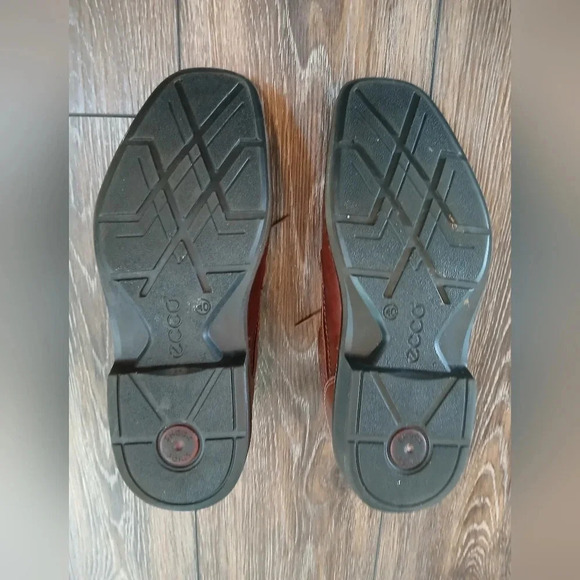 Ecco Brown Leather Shoes Men's Size 9.5 Business Officewear Academia - Picture 5 of 9